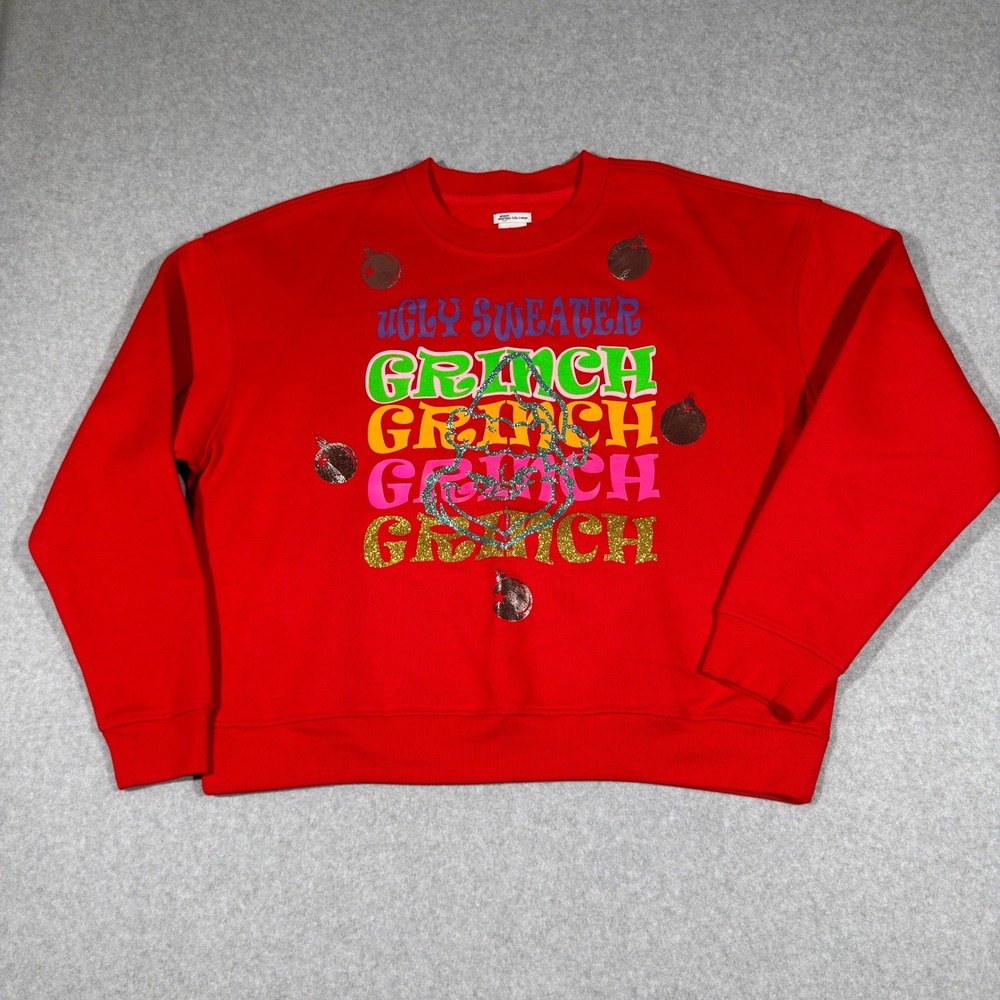 NWT Amazon Essentials x Sofia Grainge The Grinch Ugly Sweater Red Sweatshirt XL